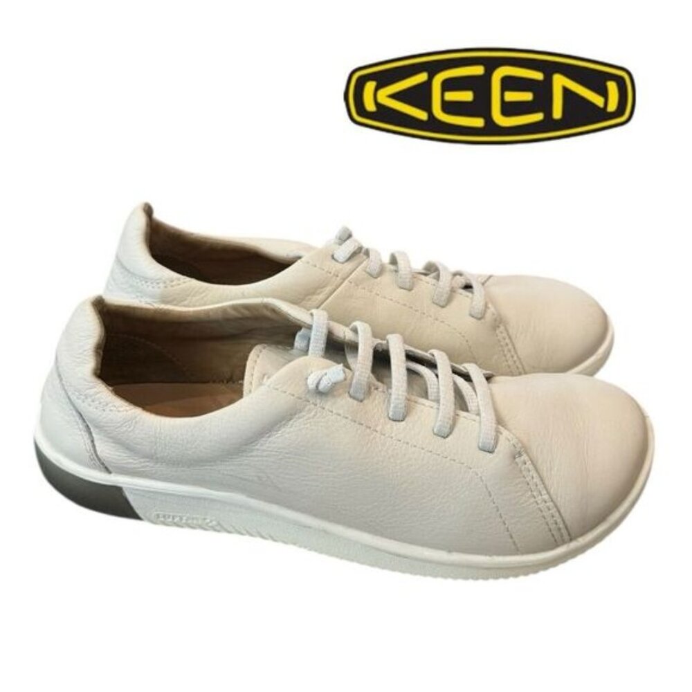 KEEN Women's KNX Leather White / Star White Sneakers 10